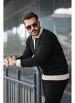 Erkek Kol Ve Yaka Detaylı Uzun Kollu Triko