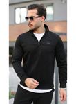 Erkek Süet Yarım Fermuar Dik Yaka Sweat