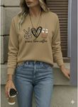 Kadın Uzun Kollu Bisiklet Yaka Kalp Desenli Viskon Iki Iplik Bluz