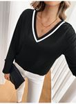 Kadın Uzun Kollu V Yakalı Viskon Iki Iplik Bluz