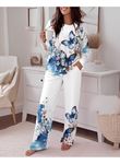 Kadın Uzun Kollu Bisiklet Yaka Kelebek Desenli Iki Iplik Alt üst Takım