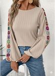Kadın Uzun Kollu Kayık Yaka şardonlu Kaşkorse Bej Bluz