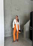 BEL LASTİK DETAYLI MODAL KUMAŞ PANTOLON - Orange