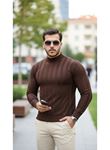 Erkek Yarım Balıkçı Yaka Kabartma Desenli Triko