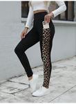 Kadın Yüksek Bel Cep Detaylı Leopar Desenli Dalgıç Tayt