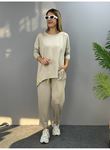 Kadın Iki Iplik Viskon Pamuk Kumaş Arma Detaylı Ikili Takım