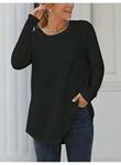 Kadın Uzun Kollu Yuvarlak Yaka Salaş Iki Iplik Bluz
