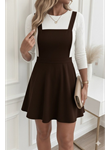 Kadın Askılı Sırttan çapraz Detaylı Kısa Kiloş Kadife Mini Elbise