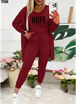 Kadın Askılı Yuvarlak Yaka Yazılı Viskon Iki Iplik Bluz Ceket Ve Pantolon 3lü Takım