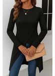 Kadın Uzun Kollu Bisiklet Yaka önden çapraz Kesim Detay Midi Viskon Bluz
