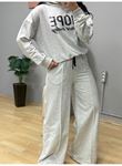 Kadın Uzun Kollu Nope Baskılı Beli Ribanalı Ikili Takım