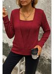 Kadın Uzun Kollu Kruvaze Yaka Kol Ve Etek Ucu Manşet Detay Yumoş Bluz