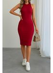 Kadın Omuzlardan Açık Bisiklet Yaka Janjan Krep Elbise