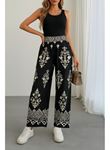Kadın Yüksek Bel Desenli Lastikli Süprem Pantolon