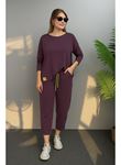 Kadın Uzun Kollu Arma Detaylı Iki Iplik Viskon Ikili Takım