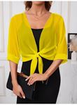 Kadın Truvakar Kollu önden Bağlamalı Kısa şifon Bolero Ceket