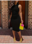 Kadın Bodycon Midi Boy Dalgıç Elbise