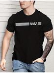 Erkek Kısa Kollu Nasa Baskı Basic Erkek T-shirt