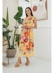 Sarı Çiçek Desenli Yazlık Elbise