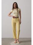 Kemerli Havuç Pantolon - Sarı