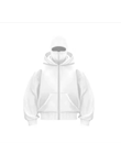 Samuray Ninja Çift Kapşonlu ZIP Fermuarlı Kanguru Çepli Tam Fermuarlı Hoodie Swetshirt - Beyaz