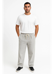 Erkek Fitilli Kadife Cepli Buggy Pantolon Oversize Rahat Kalıp - Gri
