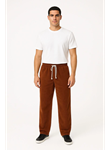 Erkek Fitilli Kadife Cepli Buggy Pantolon Oversize Rahat Kalıp - Kahverengi