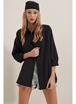 Siyah Oversize Uzun Basic Gömlek 3900