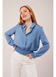 Bel Ve Bilek Lastikli Mavi Bluz