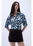 Desenli Saten Gömlek