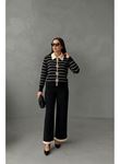 Kadın şerit Detay Bol Paça Pantolu ıkılı Takım