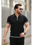 Erkek Fermuarlı Yakalı Kısa Kollu T-shirt