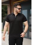 Erkek Fermuarlı Yaka Kısa Kollu Tişört