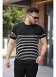Erkek çizgi Desenli Bisiklet Yaka Kısa Kollu T-sihrt