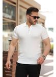 Erkek Fermuar Yakalı Kısa Kollu Tişört