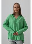 Geniş Manşet Detaylı Gömlek - A.Yeşil