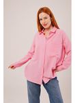 Salaş Kesim Cepli Pembe Gömlek