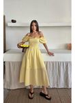 Sarı Gipeli Brode Elbise