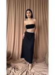Siyah Beli Lastikli Etek