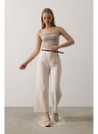 Kemer Pens Detaylı Pantolon - Bej