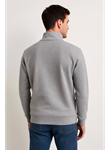 Erkek Dik Yaka Sweatshirt Dik Yaka Yarım Fermuarlı 3 İplik Şardonlu Pamuk Kumaş - Gri