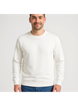 Erkek Üç İplik Düz Bisiklet Yaka SweatShirt - Beyaz