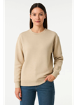 Üç İplik Düz Bisiklet Yaka SweatShirt - Bej