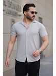 Erkek Kısa Kollu örme Kumaş Pamuklu Gömlek