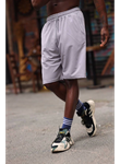 Erkek İki İplik Cepli Şort - Gri