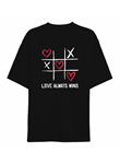 Sevgililer Günü İçin Özel Tasarım Love Always Wıns Baskılı T-shirt - Siyah