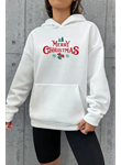 Merry Chrıstmas Sweatshirt - Hodie - Beyaz