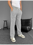 Su Yolu Çizgili Cepli Pantalon - Gri