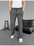 Su Yolu Çizgili Cepli Pantalon - Siyah