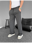 Su Yolu Çizgili Cepli Pantalon - Siyah